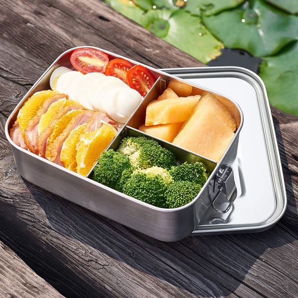 Stainless Steel Double Grid Lunch Box